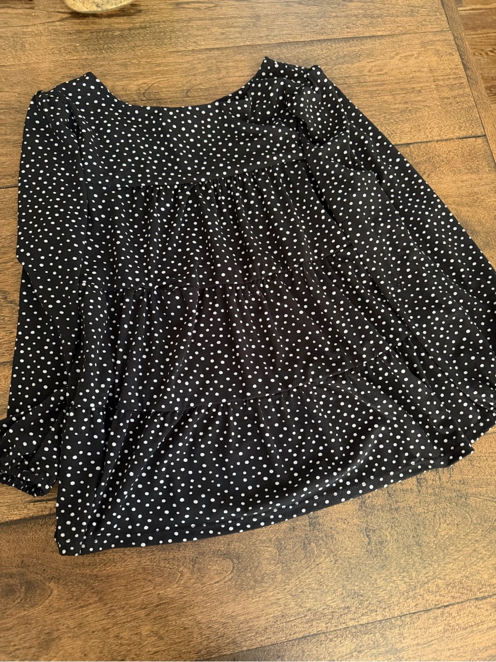 Black Polka Dot Tiered “Baby Doll” Women's Skirt size medium